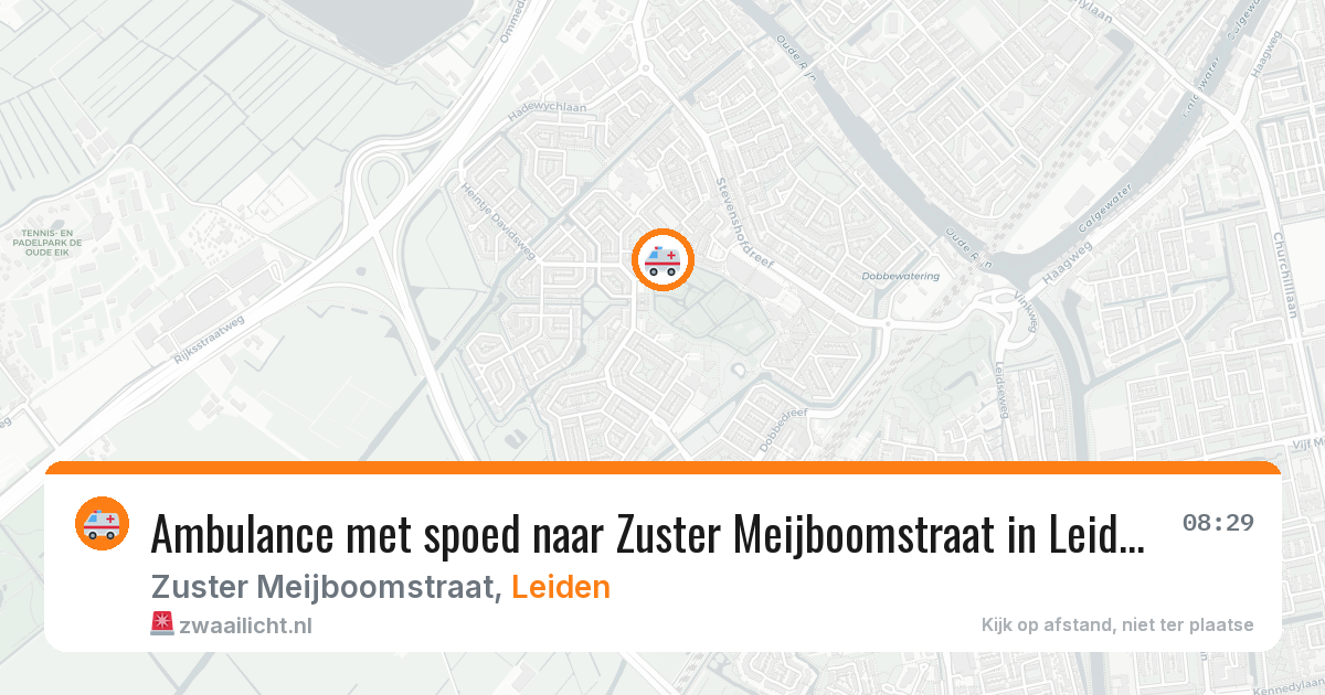 Ambulance met spoed naar Zuster Meijboomstraat in Leiden — 25 jul 2026