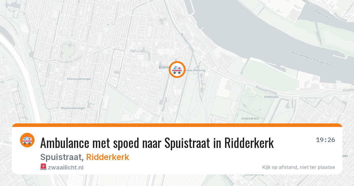 Ambulance met spoed naar Spuistraat in Ridderkerk — 4 aug 2026