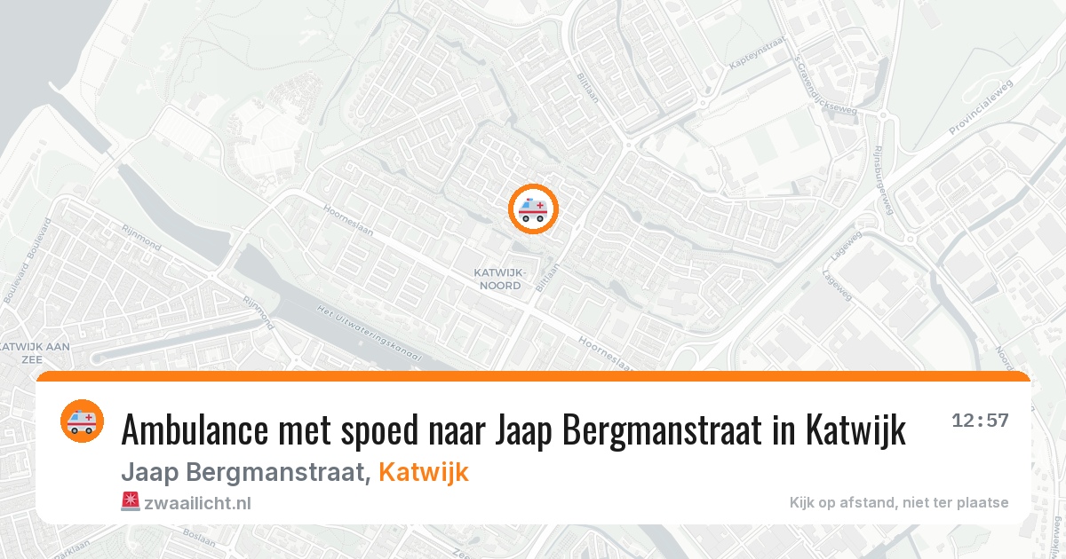 Ambulance met spoed naar Jaap Bergmanstraat in Katwijk — 30 jun 2026