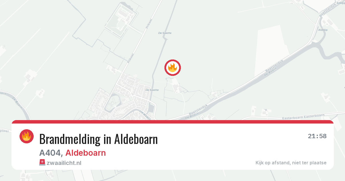 Brandmelding in Aldeboarn — 13 aug 2026