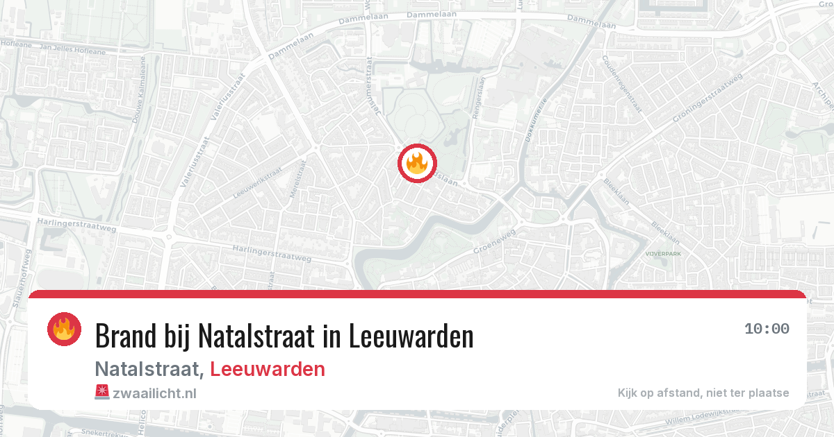 Brand bij Natalstraat in Leeuwarden — 1 aug 2026