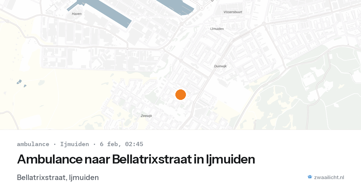 Ambulance naar Bellatrixstraat in Ijmuiden — 6 feb 2026