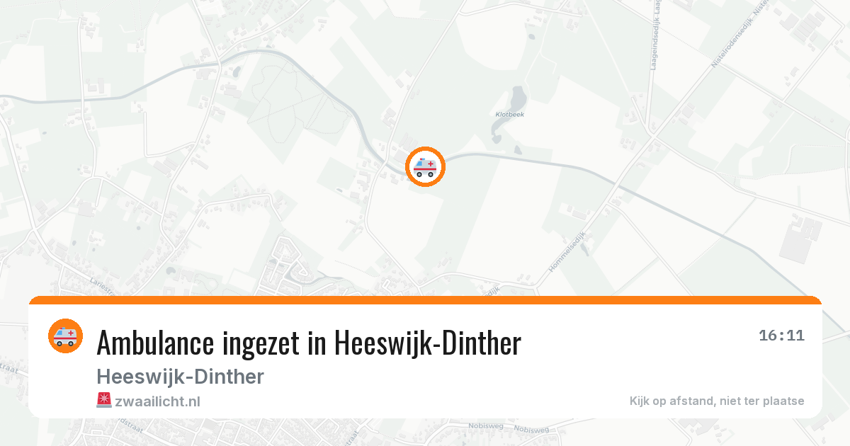 Ambulance ingezet in Heeswijk-Dinther — 10 aug 2026