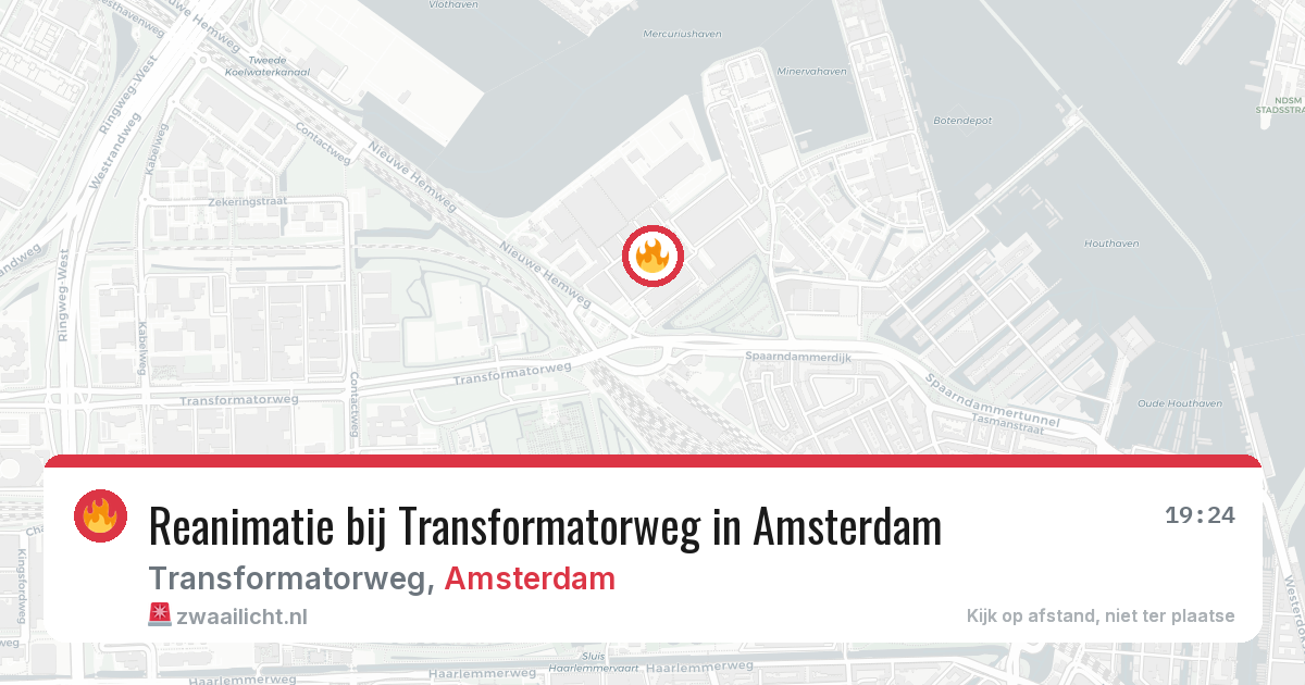 Reanimatie bij Transformatorweg in Amsterdam — 9 aug 2026