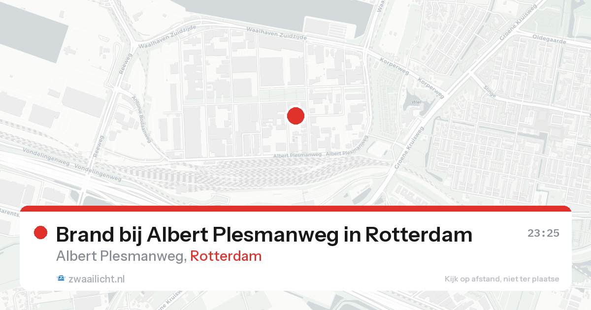 Brand bij Albert Plesmanweg in Rotterdam — 22 aug 2026