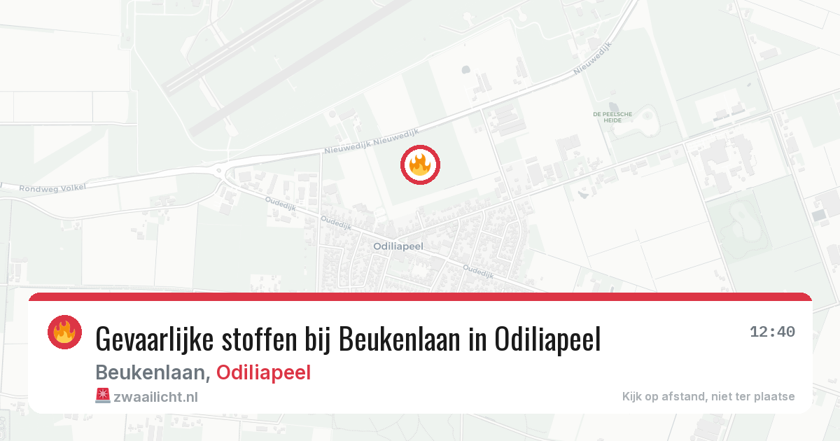 Gevaarlijke stoffen bij Beukenlaan in Odiliapeel — 7 jul 2026