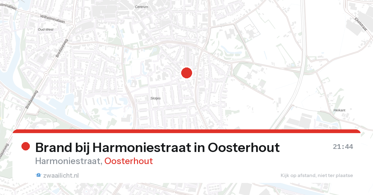 Brand bij Harmoniestraat in Oosterhout — 9 mrt 2026