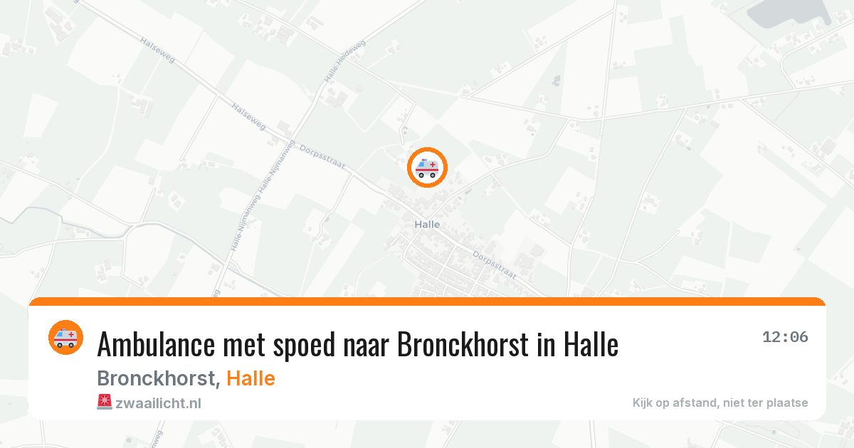 Ambulance met spoed naar Bronckhorst in Halle — 7 aug 2026