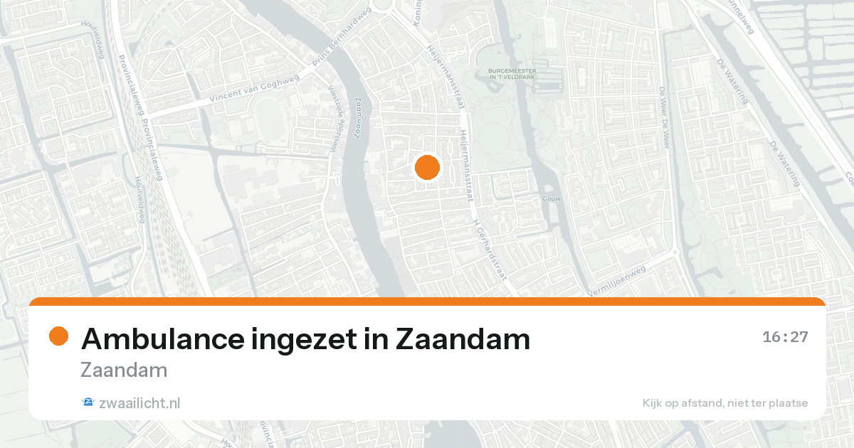 Ambulance ingezet in Zaandam — 17 aug 2026 | 🚨 Zwaailicht.nl