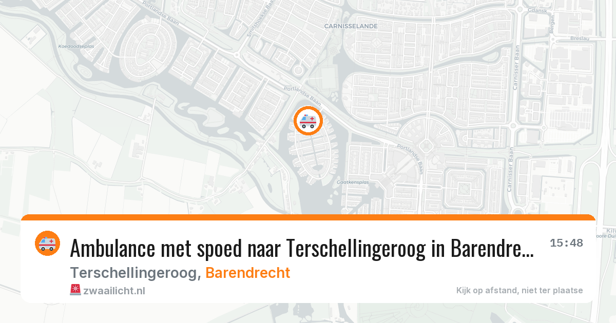 Ambulance met spoed naar Terschellingeroog in Barendrecht — 5 jul 2026