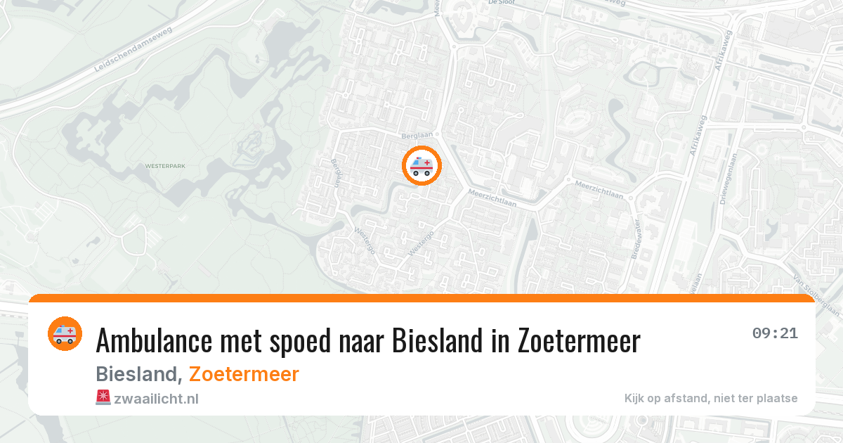 Ambulance met spoed naar Biesland in Zoetermeer — 24 mei 2026