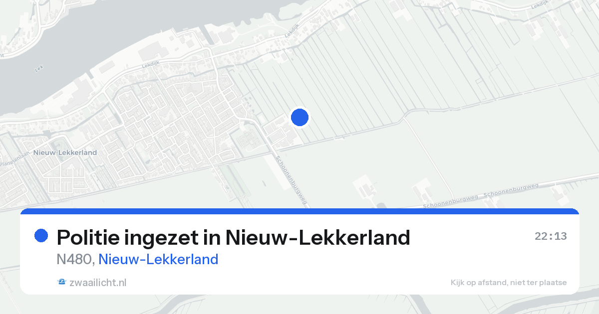 Politie ingezet in Nieuw-Lekkerland — 17 aug 2026 | 🚨 Zwaailicht.nl