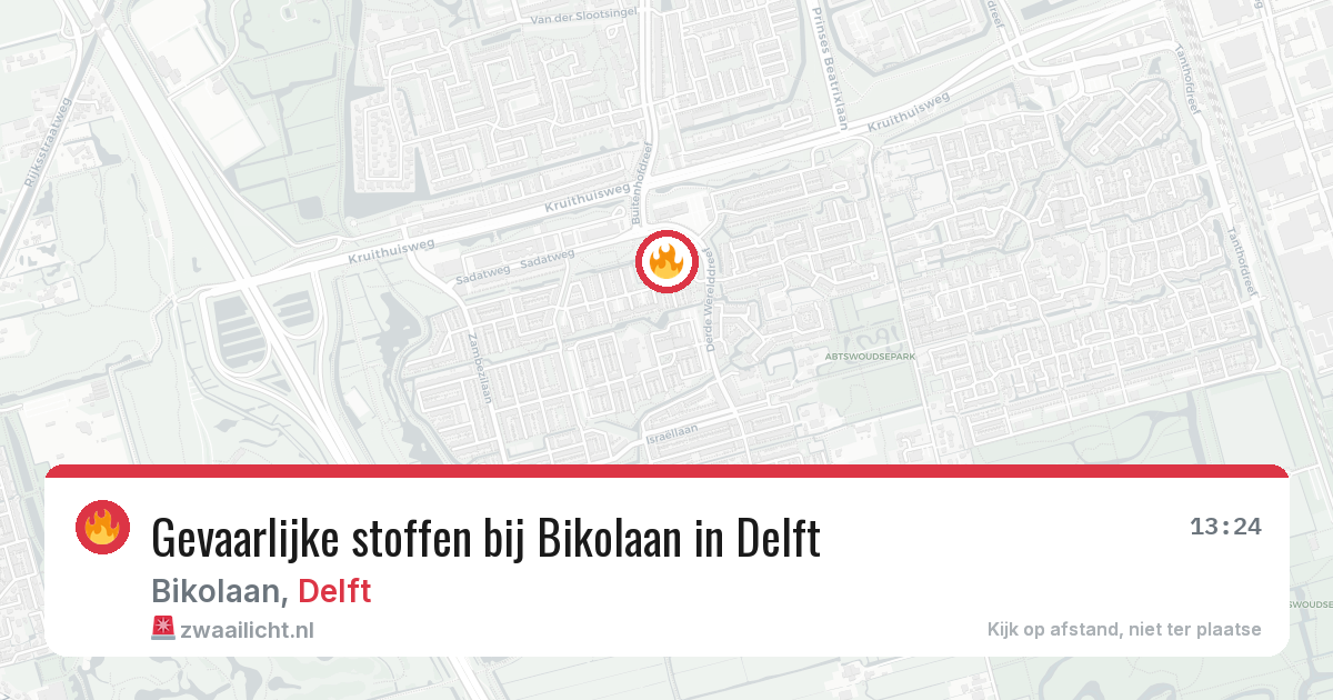 Gevaarlijke stoffen bij Bikolaan in Delft — 30 jul 2026