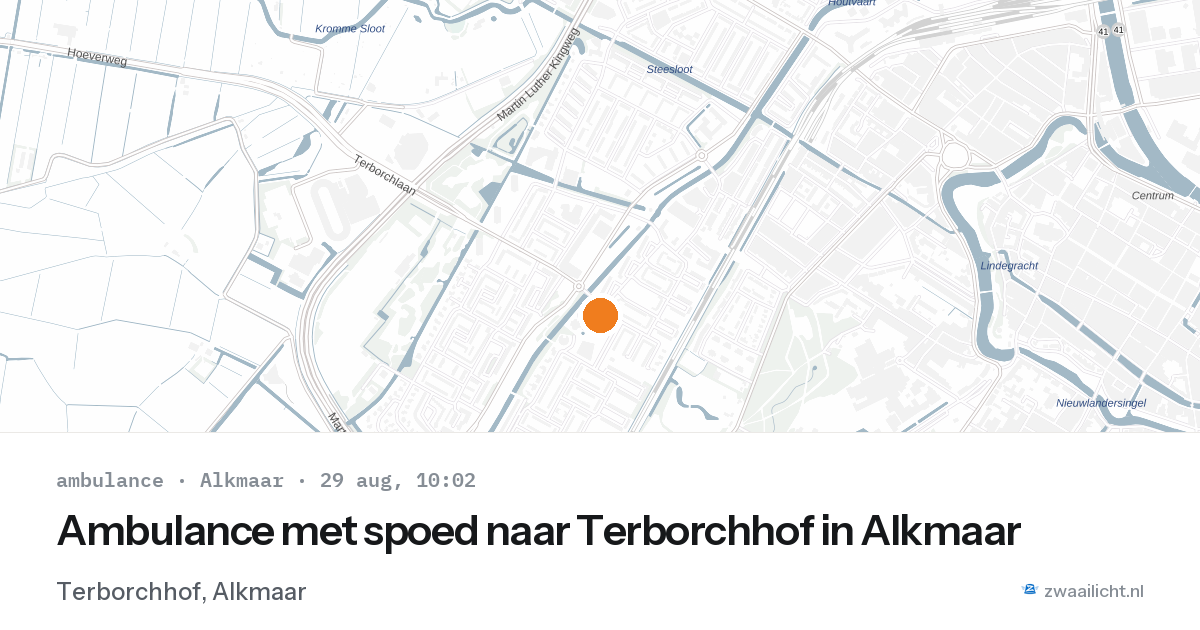 Ambulance met spoed naar Terborchhof in Alkmaar — 29 aug 2026