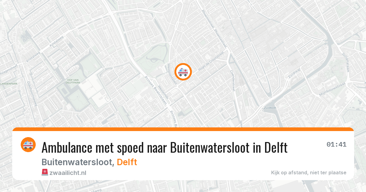 Ambulance met spoed naar Buitenwatersloot in Delft — 16 feb 2026
