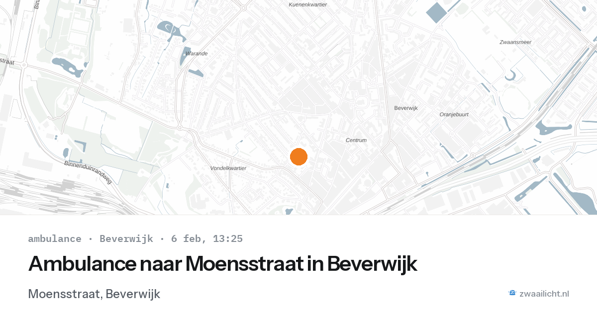 Ambulance naar Moensstraat in Beverwijk — 6 feb 2026