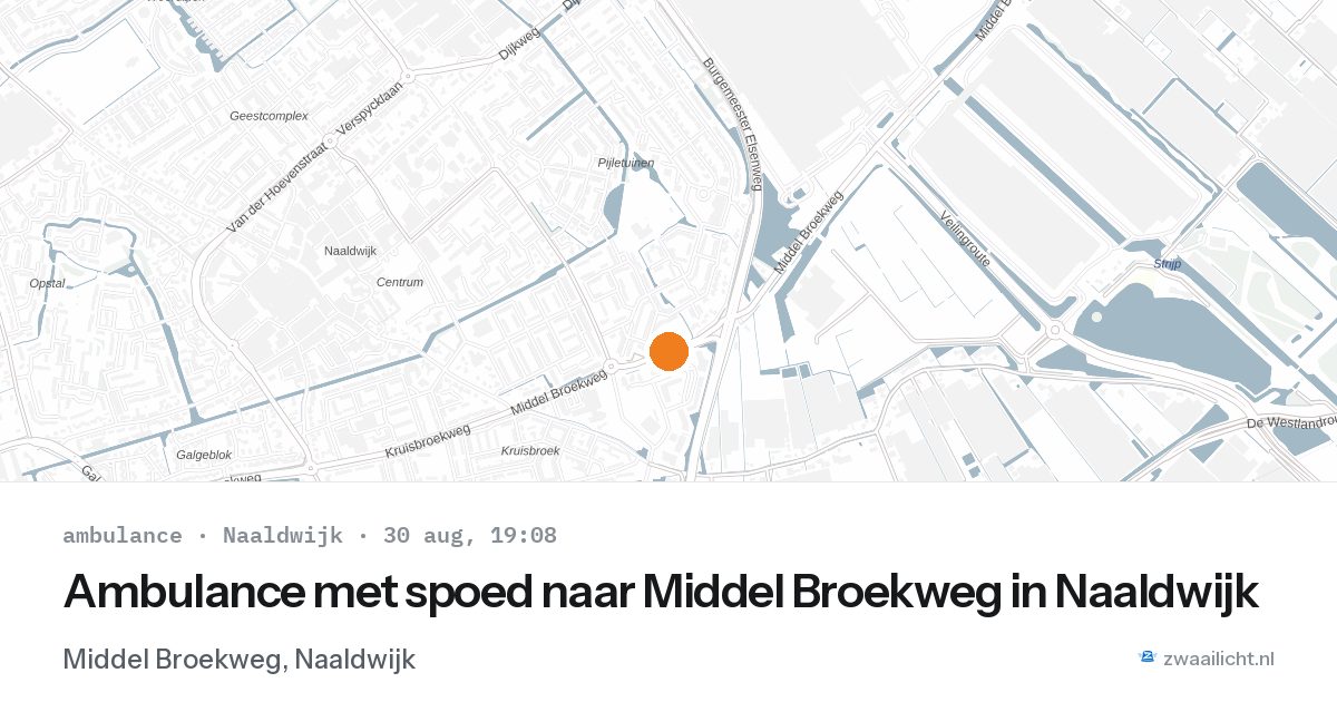 Ambulance met spoed naar Middel Broekweg in Naaldwijk — 30 aug 2026