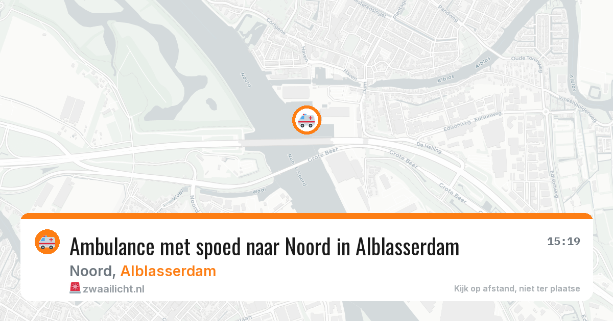 Ambulance met spoed naar Noord in Alblasserdam — 19 apr 2026