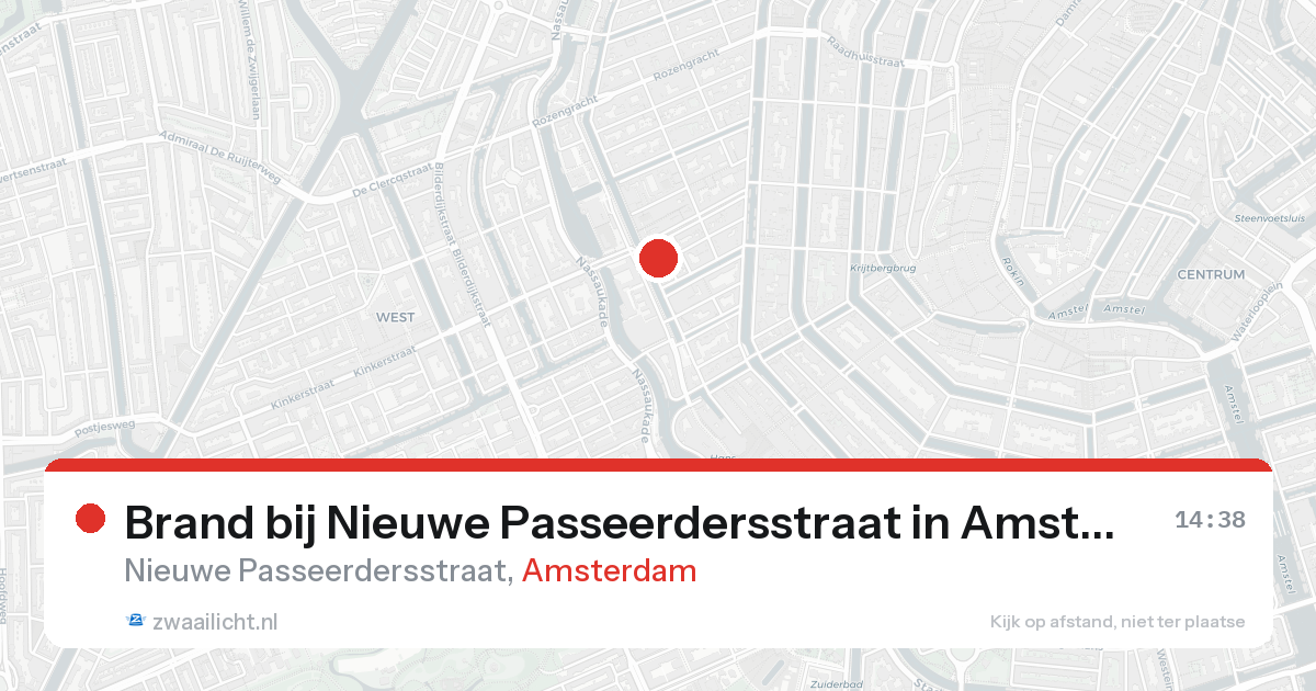 Brand bij Nieuwe Passeerdersstraat in Amsterdam — 15 aug 2026