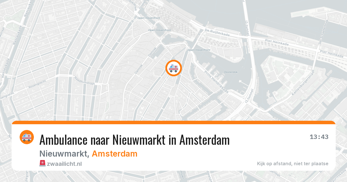 Ambulance naar Nieuwmarkt in Amsterdam — 20 apr 2026