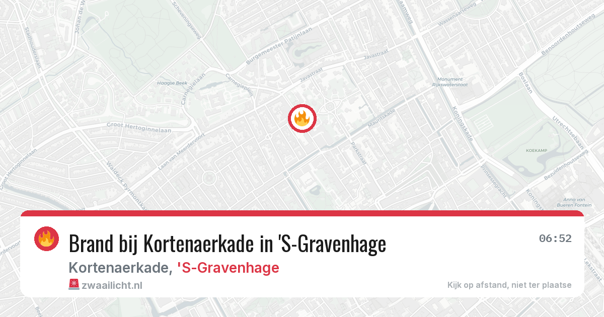 Brand bij Kortenaerkade in 'S-Gravenhage — 20 mei 2026