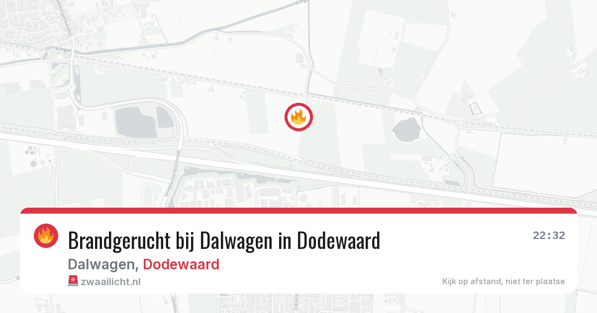 Brandgerucht bij Dalwagen in Dodewaard — 11 aug 2026
