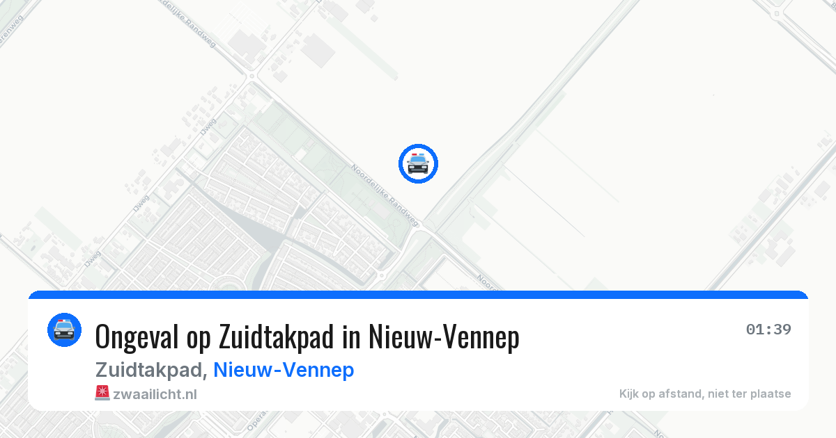 Ongeval op Zuidtakpad in Nieuw-Vennep — 22 mrt 2026