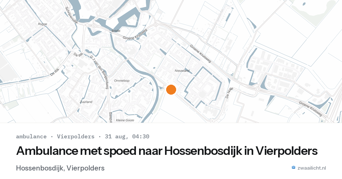 Ambulance met spoed naar Hossenbosdijk in Vierpolders — 31 aug 2026