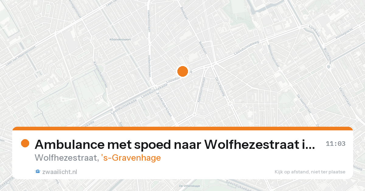 Ambulance met spoed naar Wolfhezestraat in 's-Gravenhage — 23 aug 2026