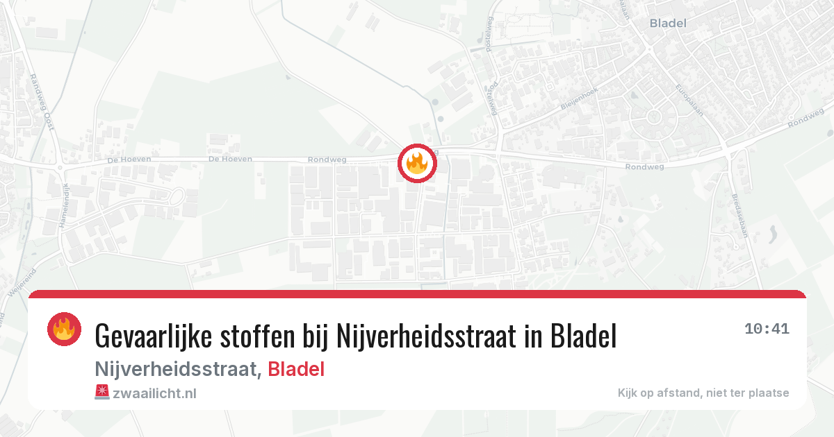 Gevaarlijke stoffen bij Nijverheidsstraat in Bladel — 26 jun 2026