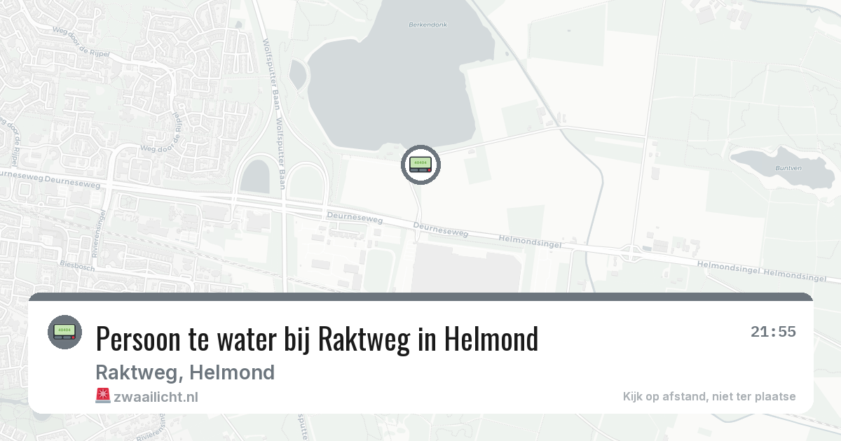 Persoon te water bij Raktweg in Helmond — 13 jul 2026