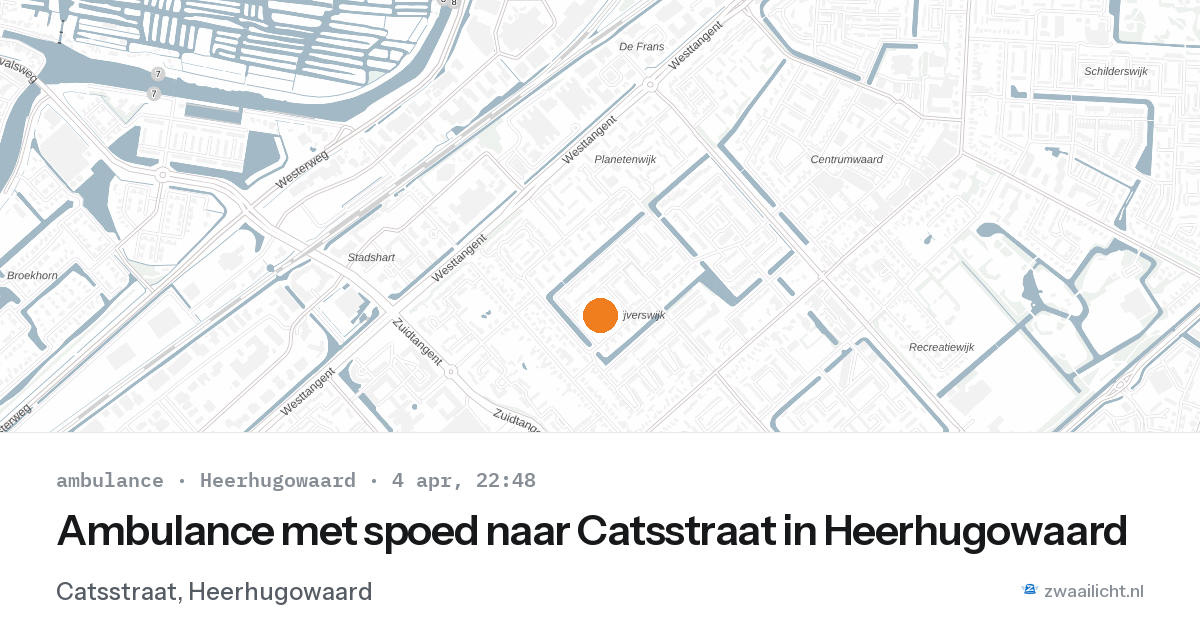Ambulance met spoed naar Catsstraat in Heerhugowaard — 4 apr 2026