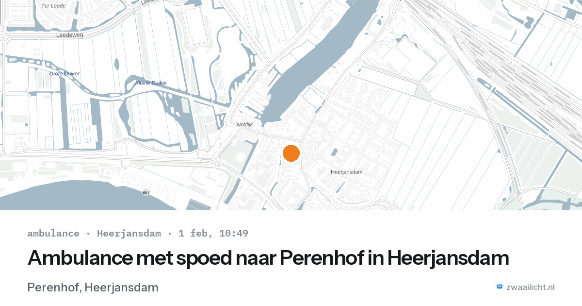 Ambulance met spoed naar Perenhof in Heerjansdam — 1 feb 2026