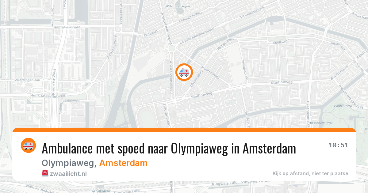 Ambulance met spoed naar Olympiaweg in Amsterdam — 19 jul 2026