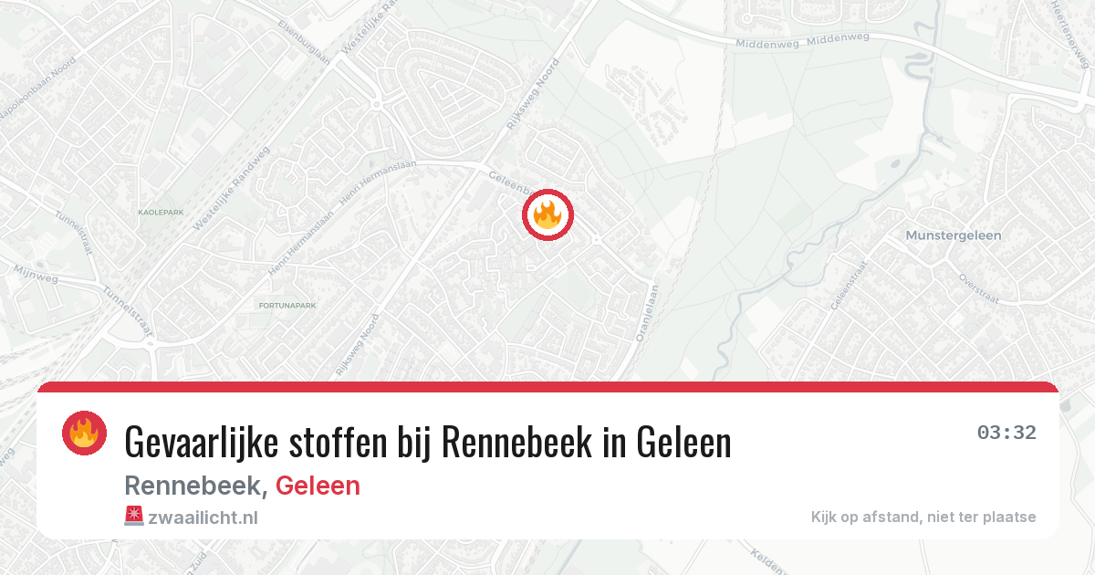 Gevaarlijke stoffen bij Rennebeek in Geleen — 28 jun 2026