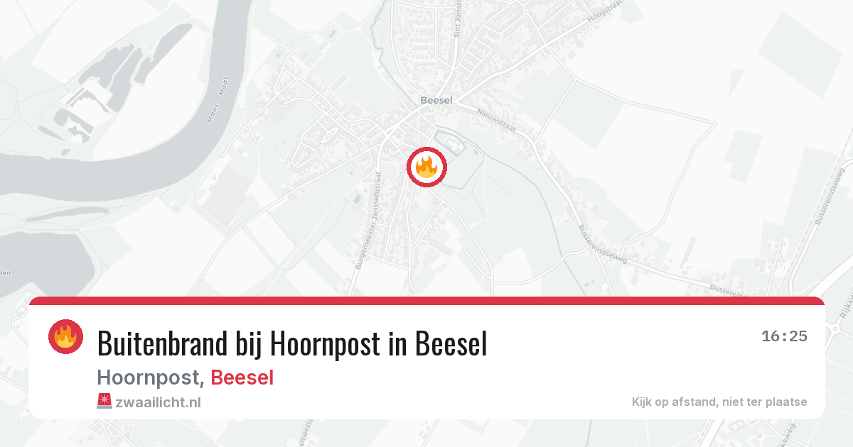 Buitenbrand bij Hoornpost in Beesel — 24 mrt 2026