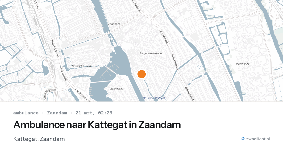 Ambulance naar Kattegat in Zaandam — 21 mrt 2026