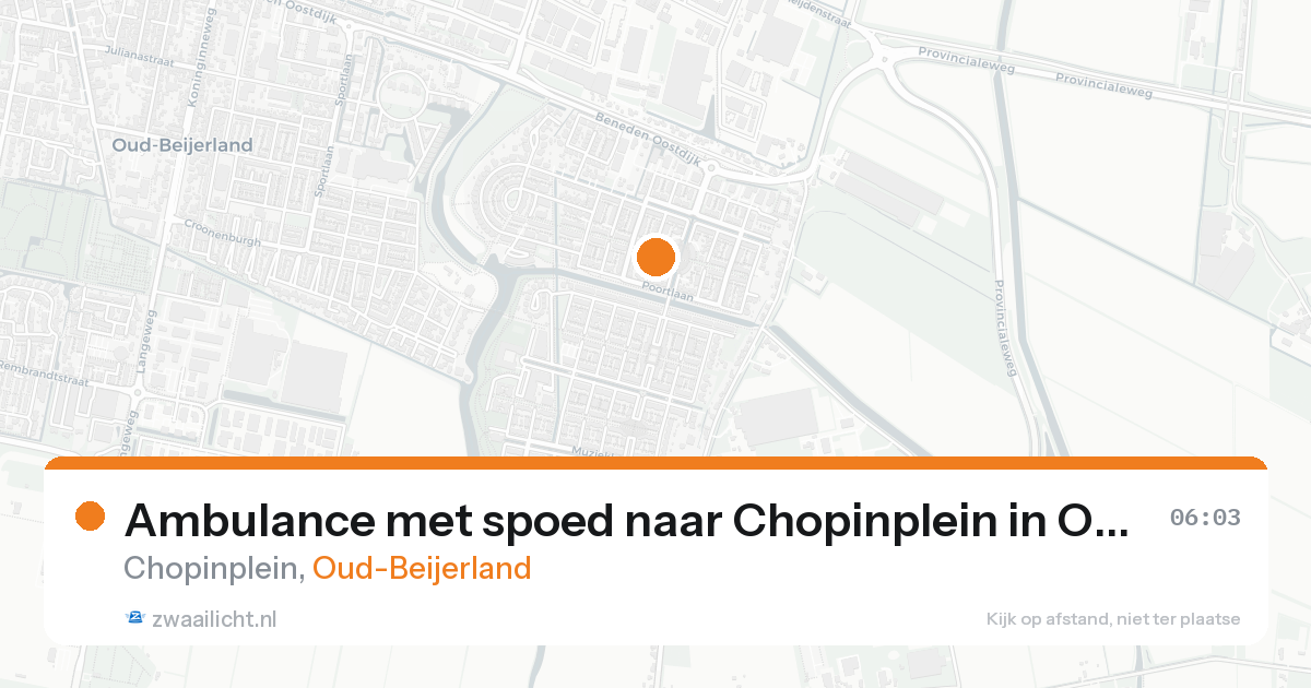 Ambulance met spoed naar Chopinplein in Oud-Beijerland — 20 aug 2026