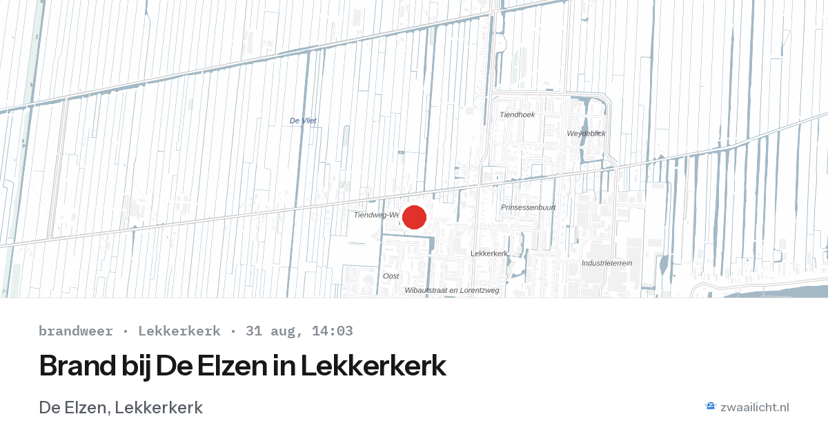 Brand bij De Elzen in Lekkerkerk — 31 aug 2026