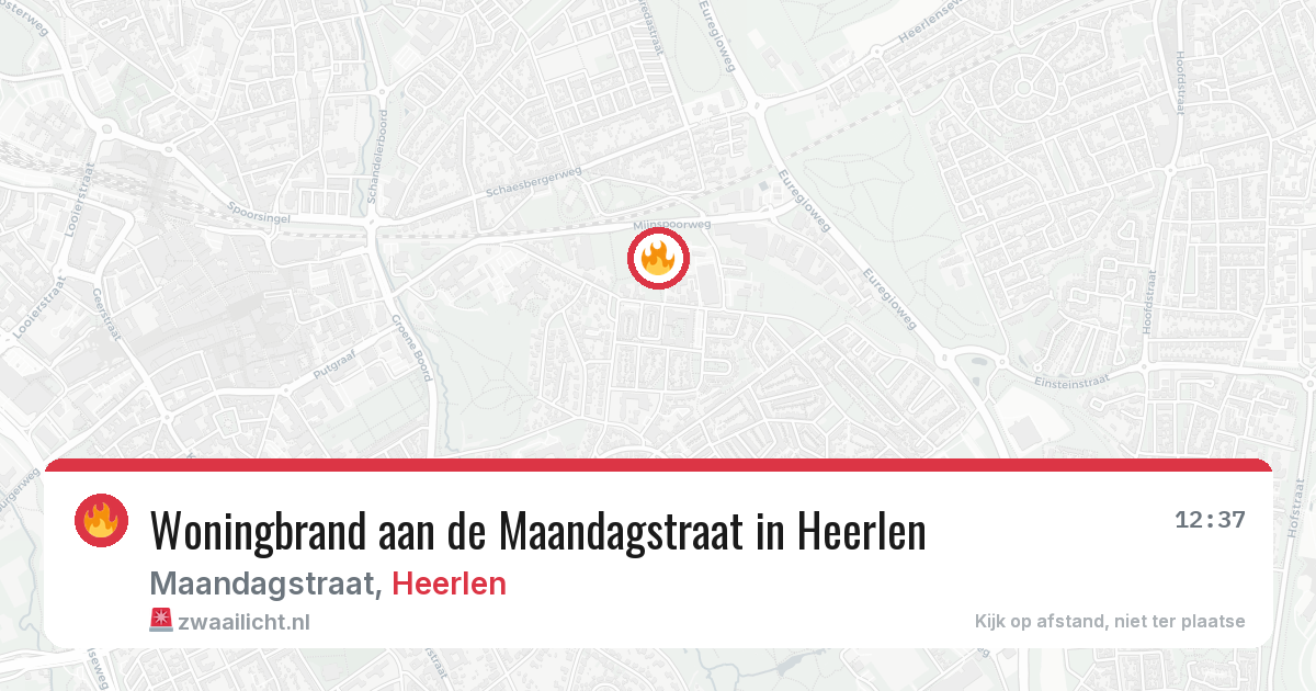 Woningbrand aan de Maandagstraat in Heerlen — 31 mrt 2026