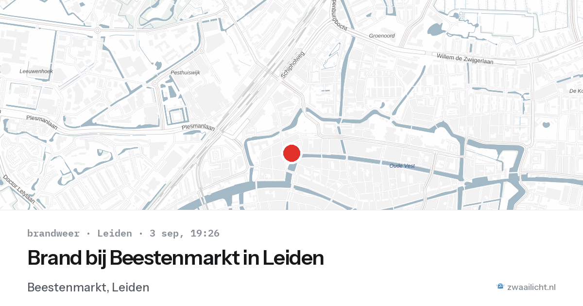 Brand bij Beestenmarkt in Leiden — 3 sep 2026