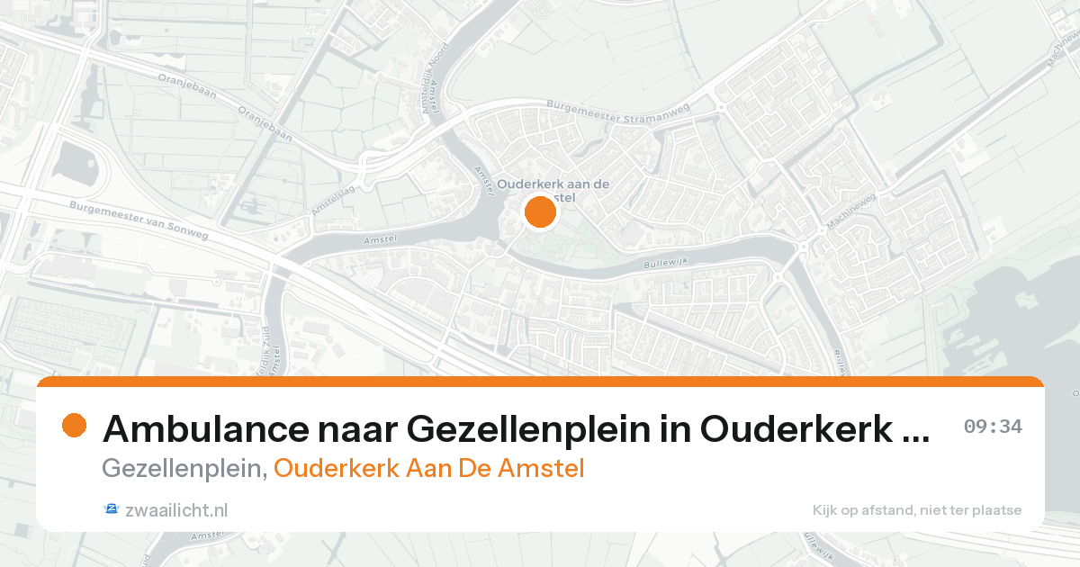Ambulance naar Gezellenplein in Ouderkerk Aan De Amstel — 29 mei 2026