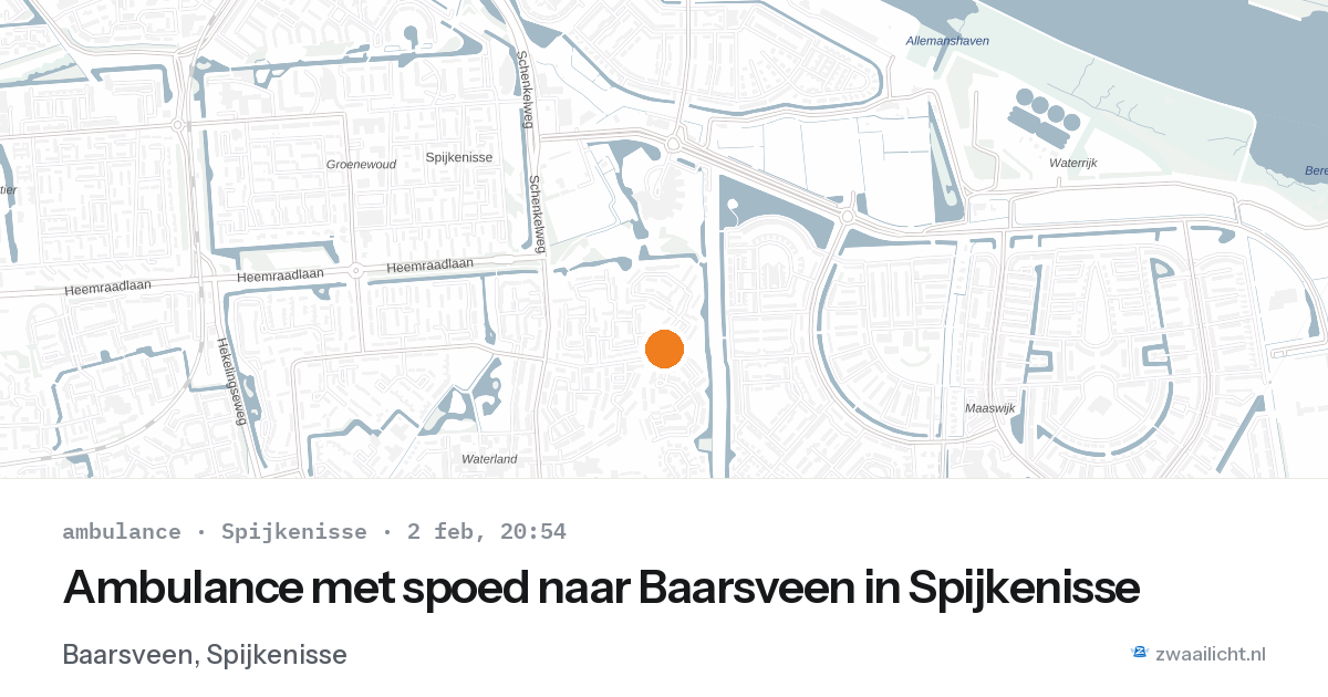 Ambulance met spoed naar Baarsveen in Spijkenisse — 2 feb 2026