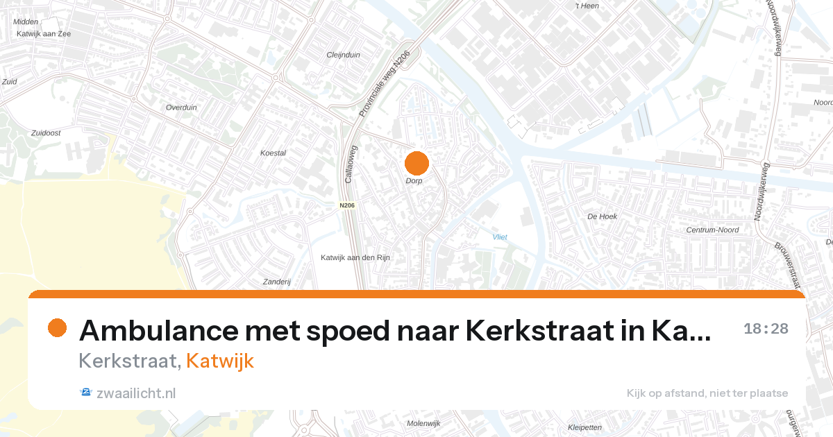 Ambulance met spoed naar Kerkstraat in Katwijk — 13 mei 2026