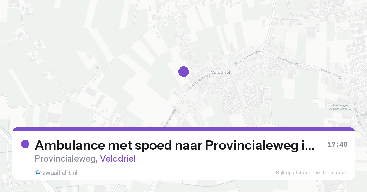 Ambulance met spoed naar Provincialeweg in Velddriel — 14 aug 2026