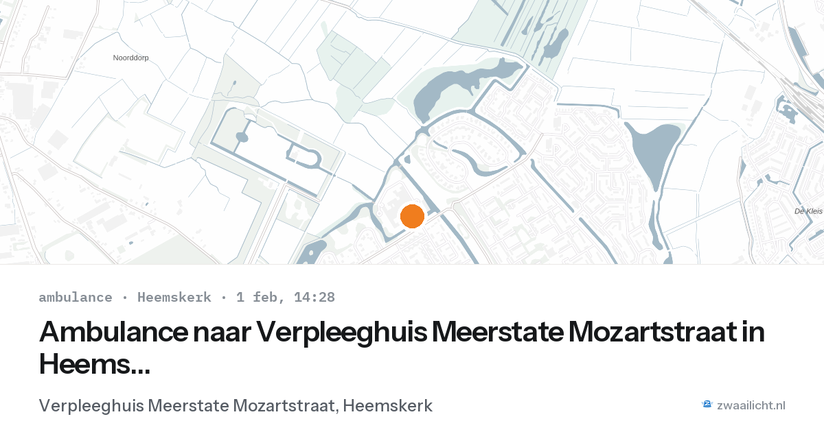 Ambulance naar Verpleeghuis Meerstate Mozartstraat in Heemskerk — 1 feb 2026