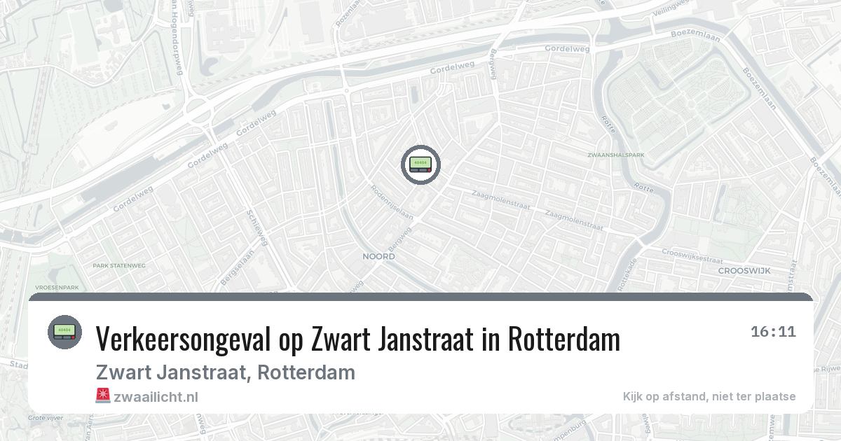 Verkeersongeval op Zwart Janstraat in Rotterdam — 24 feb 2026