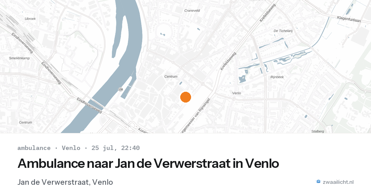 Ambulance naar Jan de Verwerstraat in Venlo — 25 jul 2026