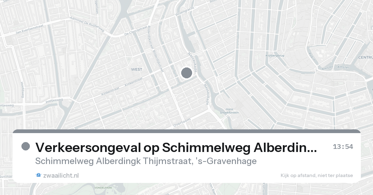 Verkeersongeval op Schimmelweg Alberdingk Thijmstraat in 's-Gravenhage — 7 feb 2026