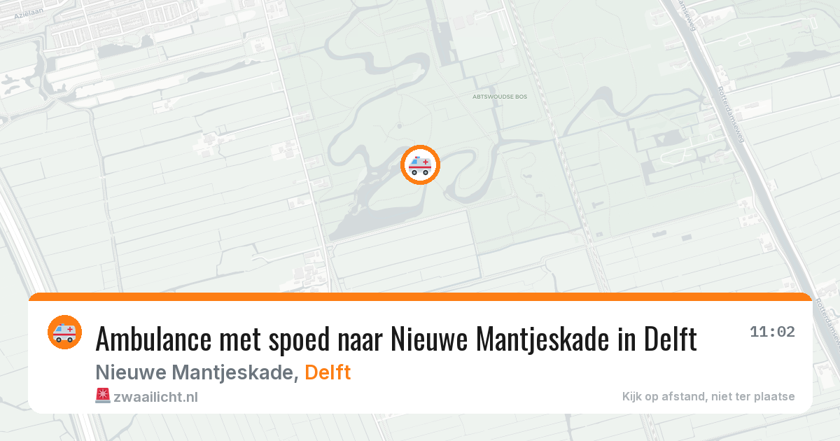 Ambulance met spoed naar Nieuwe Mantjeskade in Delft — 9 mei 2026